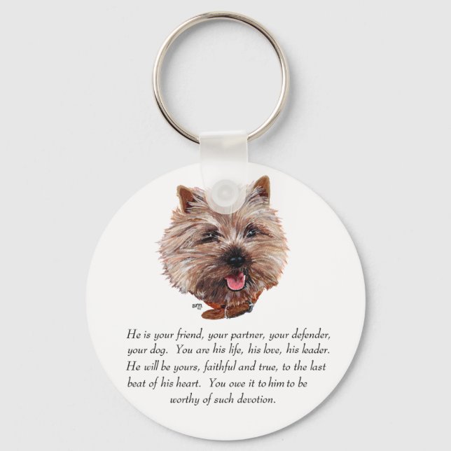 Chaveiro Keepsawn Cairn Terrier - Masculino (Frente)
