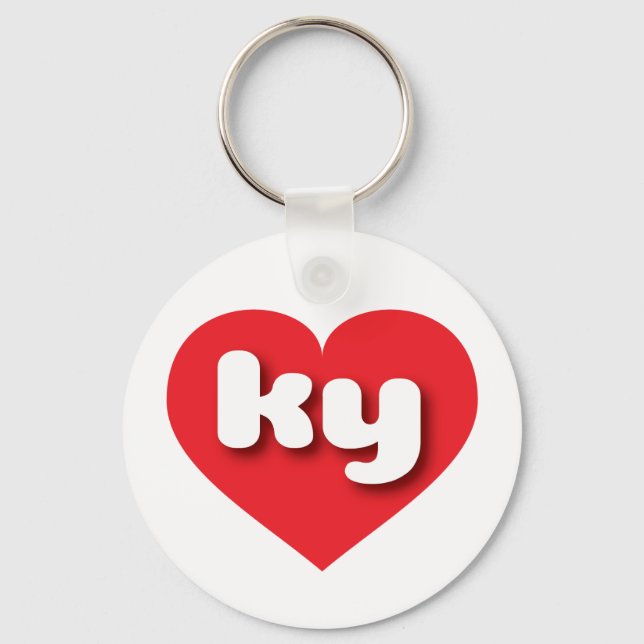 Chaveiro Kentucky Red Heart - Eu amo ky (Frente)