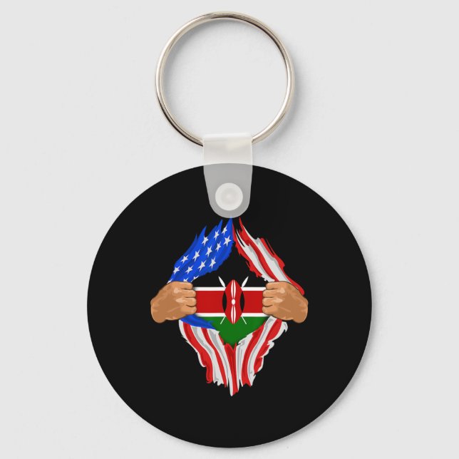 Chaveiro Kenyan Blood Inside Me Kenya Flag Gift  (Frente)