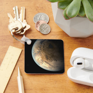 Chaveiro Kepler-186f Orbitando Uma Estrela Distante.