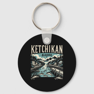 Chaveiro Ketchikan Alasca Ak Gráfico Vintage Capital do Sal