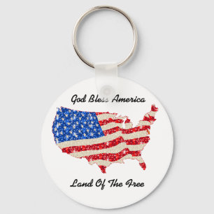 Chaveiro Key Chain EUA Flag Deus abençoe America