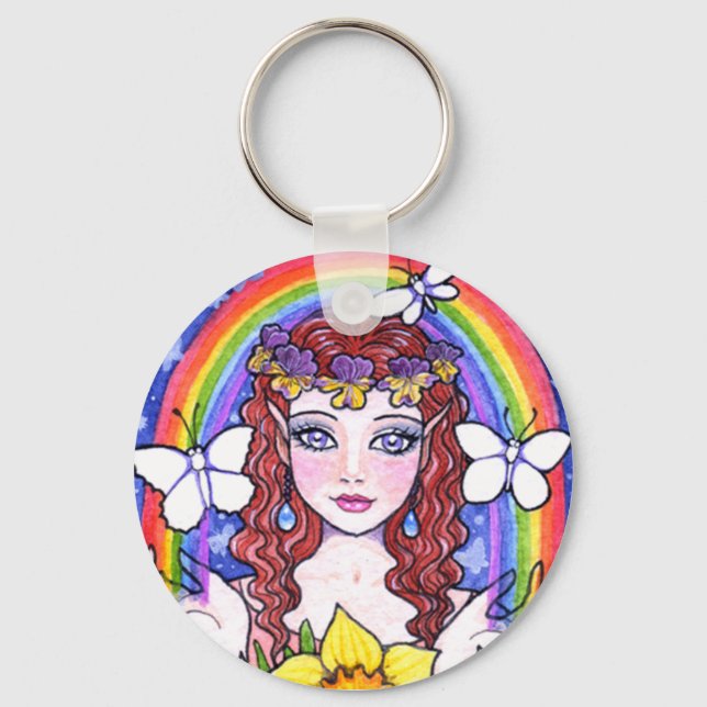 Chaveiro Key Chain Flower Fairy Fantasy por Ann Howard (Frente)