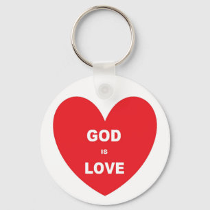 Chaveiro Key Chain God É Love Red Heart