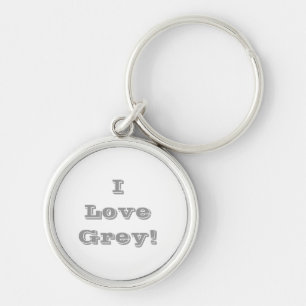Chaveiro Key Chain I Love Cinza