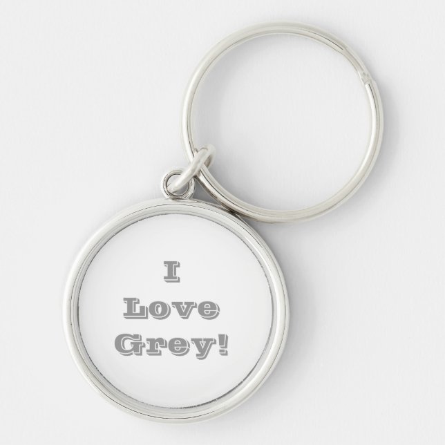 Chaveiro Key Chain I Love Cinza (Frente)