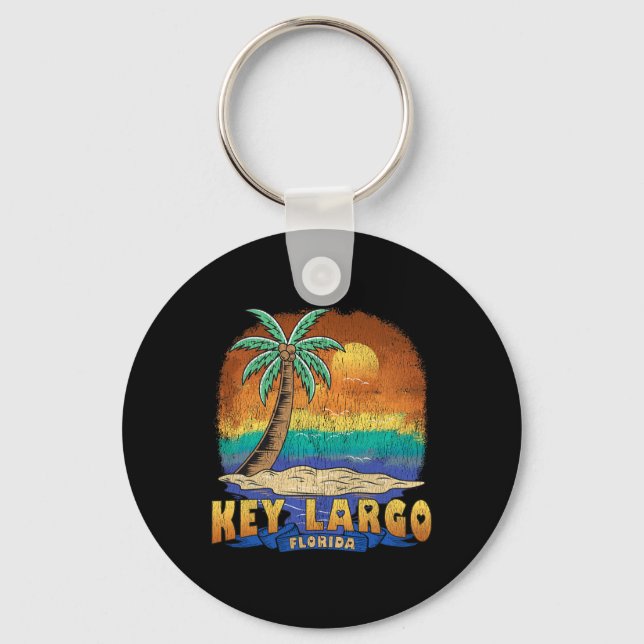 Chaveiro Key Largo Flórida Vintage Afetou Souvenir (Frente)