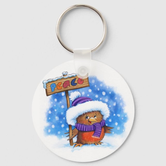Chaveiro Key Ring Christmas Robin (Frente)