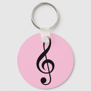 Chaveiro Key Ring Music Clef Pink