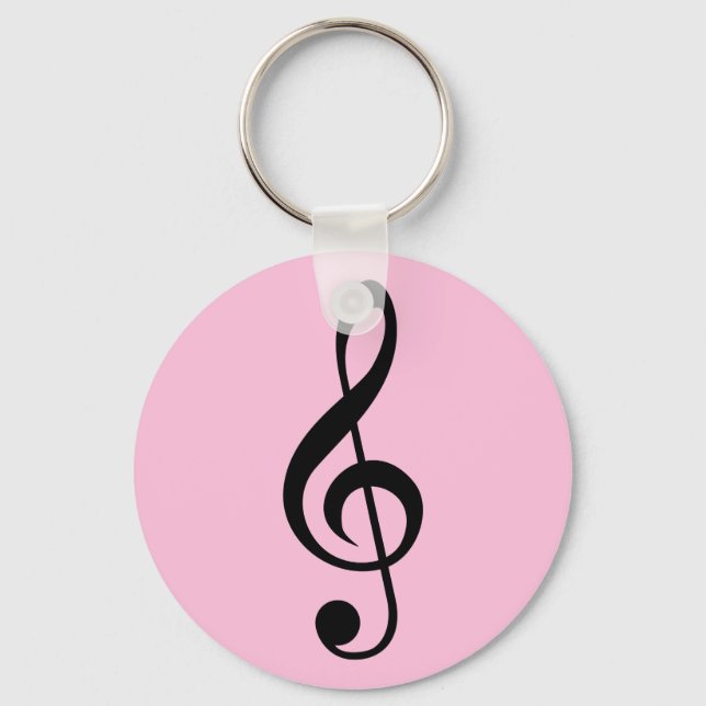 Chaveiro Key Ring Music Clef Pink (Frente)