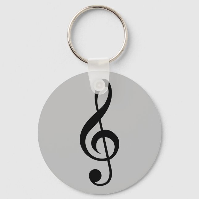 Chaveiro Key Ring Music Clef Silver/Cinza (Frente)