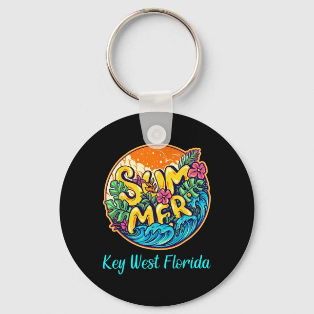 Chaveiro Key West Florida Summer Sea Vacing Beaches Sun S (Frente)