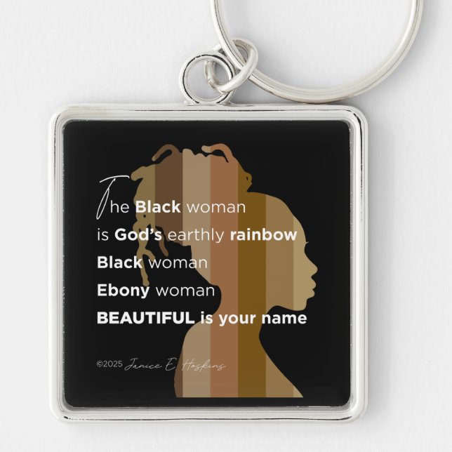 Chaveiro Keychain "Ebony Woman Beautiful is your name" (Frente)