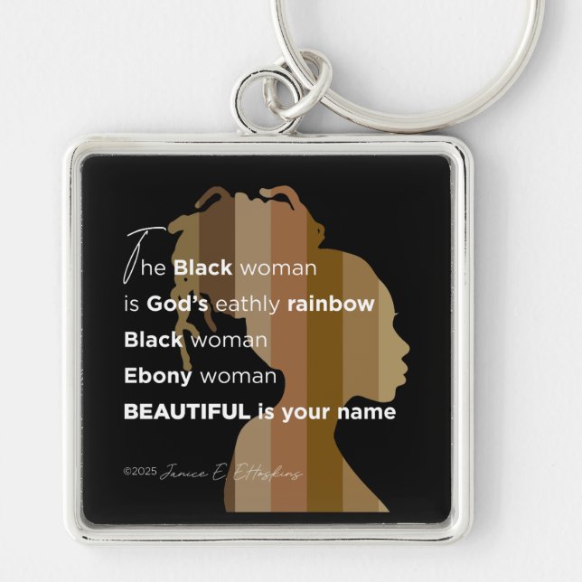 Chaveiro Keychain "Ebony Woman Beautiful is your name" (Frente)