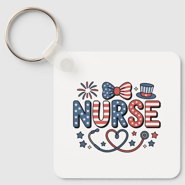 Chaveiro Keychain-Patriotic 4th of July (Frente)
