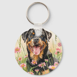 Chaveiro Keychain – Rottweiler Watercolor Keychain