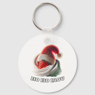 Chaveiro Keychain Strawberry Cream Christmas Hat NZ Fern