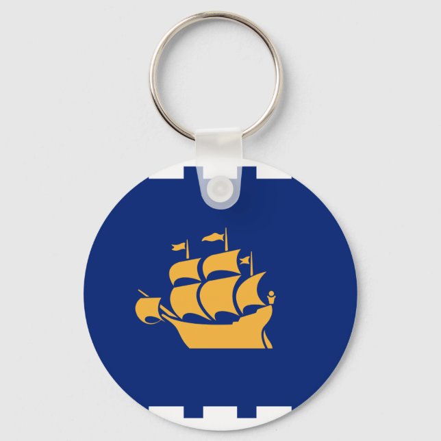 Chaveiro Keychain with Flag of Quebec City, Canada (Frente)