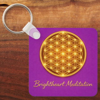 Chaveiro Keychain with Flower of Life and Maha Sri Yantra 