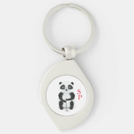 Chaveiro Keychain with golf playing panda and initials schl