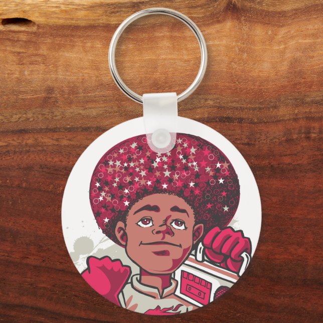 Chaveiro Keychain – YOUTH Power Afro & Boombox Urban Design (Verso)