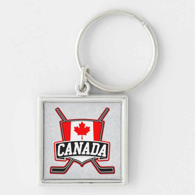 Chaveiro Keyring canadense de hóquei no Canadá (Frente)