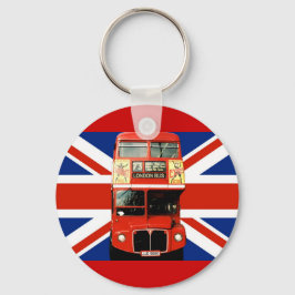 Chaveiro Keyring com barramento e bandeira britânica