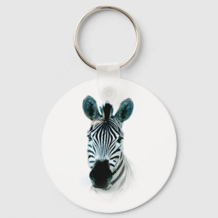 Chaveiro Keyring com retrato da cabeça de zebra na áfrica