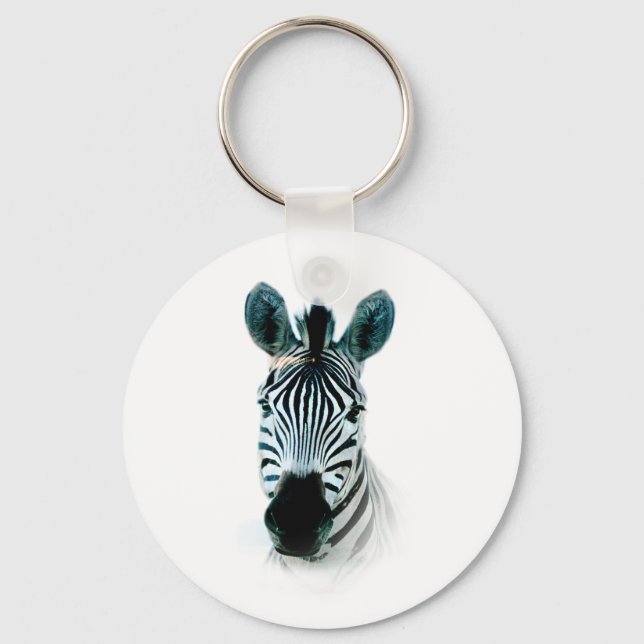 Chaveiro Keyring com retrato da cabeça de zebra na áfrica (Frente)