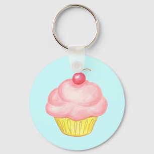 Chaveiro Keyring cor-de-rosa do cupcake