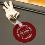 Chaveiro Keyring da Sala do Hotel com Número de Sala<br><div class="desc">Palestra para um hotel. Chaveiro do Hotel com Número de Sala. House Keyring convidado com número do quarto do hotel. Corrente de chave do quarto de hotel. O número do quarto do hotel impresso em um Keyring. Cor de marrom.</div>