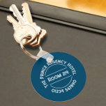 Chaveiro Keyring da Sala do Hotel com Número de Sala<br><div class="desc">Palestra para um hotel. Chaveiro do Hotel com Número de Sala. House Keyring convidado com número do quarto do hotel. Corrente de chave do quarto de hotel. O número do quarto do hotel impresso em um Keyring.</div>