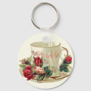 Chaveiro Keyring de Personnalised do Teacup do vintage