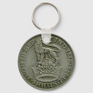 Chaveiro Keyring do xelim 1928 britânico
