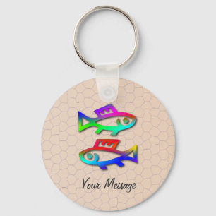 Chaveiro Keyring dos peixes de arco-íris do sinal da