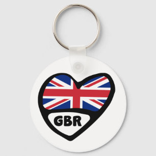 Chaveiro Keyring GBR do coração da bandeira de código do