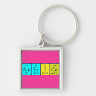 Chaveiro keyring periódico de nome de mesa da América