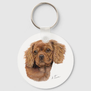 Chaveiro Keyring: Ruby Cavalier king charles spaniel puppy