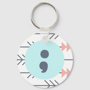 Chaveiro Keyring-Semicolon-Recovery-Support para saúde ment