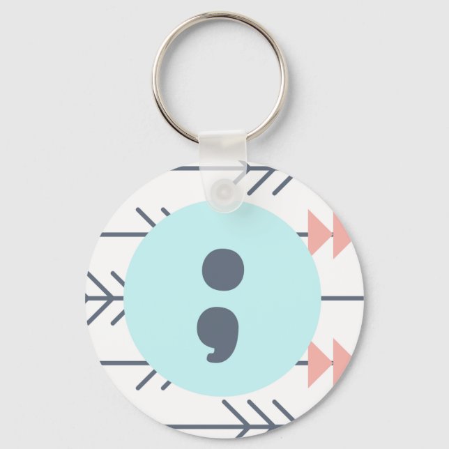 Chaveiro Keyring-Semicolon-Recovery-Support para saúde ment (Frente)