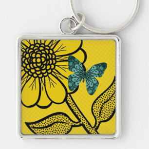 Chaveiro Keyring tropical da borboleta da margarida