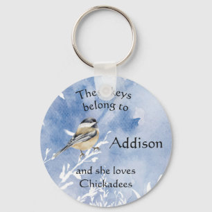 Chaveiro Keys Custom Name Ama Chickadee Bird Cute