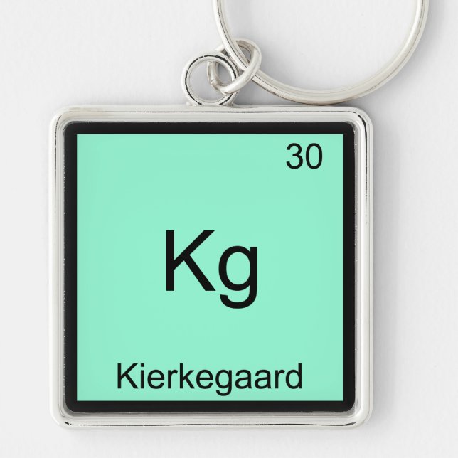 Chaveiro Kg - Kierkegaard Elemento Divertido Símbolo Químic (Frente)