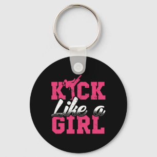 Chaveiro Kick Like Girl Karate Taekwondo Martial Arts Gift