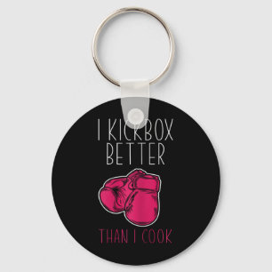 Chaveiro Kickboxer Divertida Feminina - Eu Amo Kickboxing