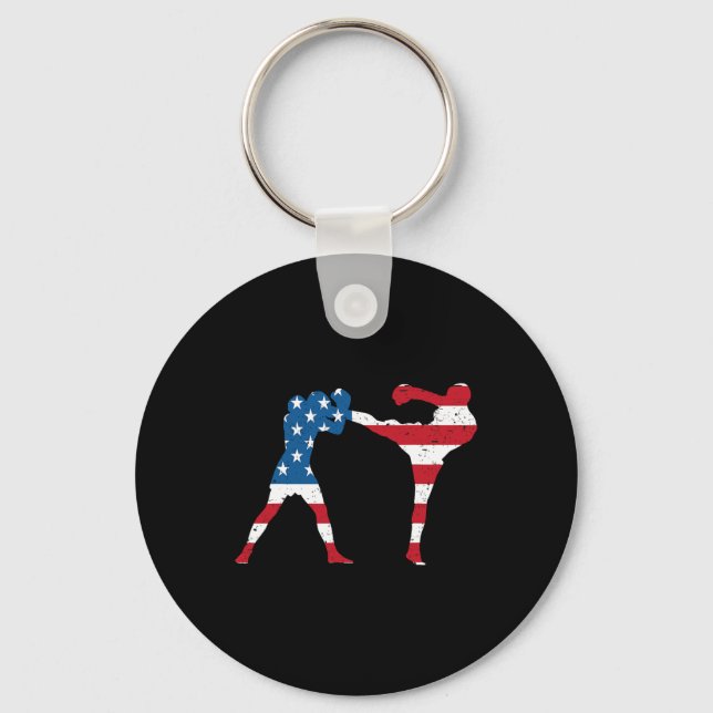 Chaveiro Kickboxing da Bandeira Americana (Frente)