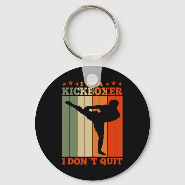 Chaveiro Kickboxing Eu Sou um Kickboxer Não Desisto Retro (Frente)