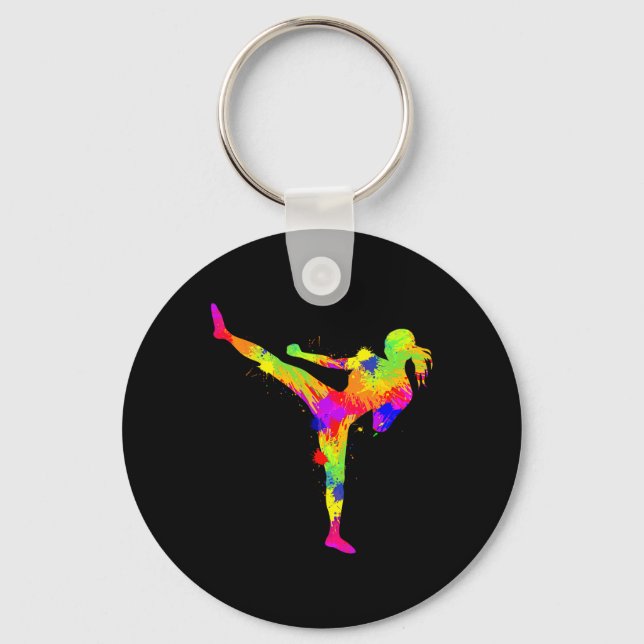 Chaveiro Kickboxing Kickboxer Caratê Mulheres Meninas Crian (Frente)