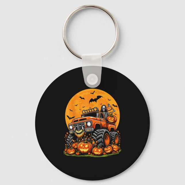 Chaveiro Kids Halloween Monster Truck Skeleton Pumpkin Boys (Frente)