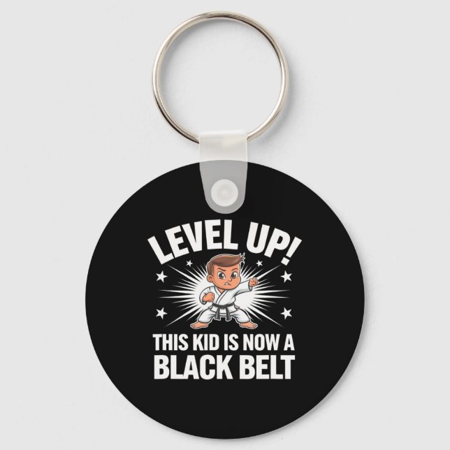 Chaveiro Kids Karate Uniform Black Belt Award T Shirt Desig (Frente)